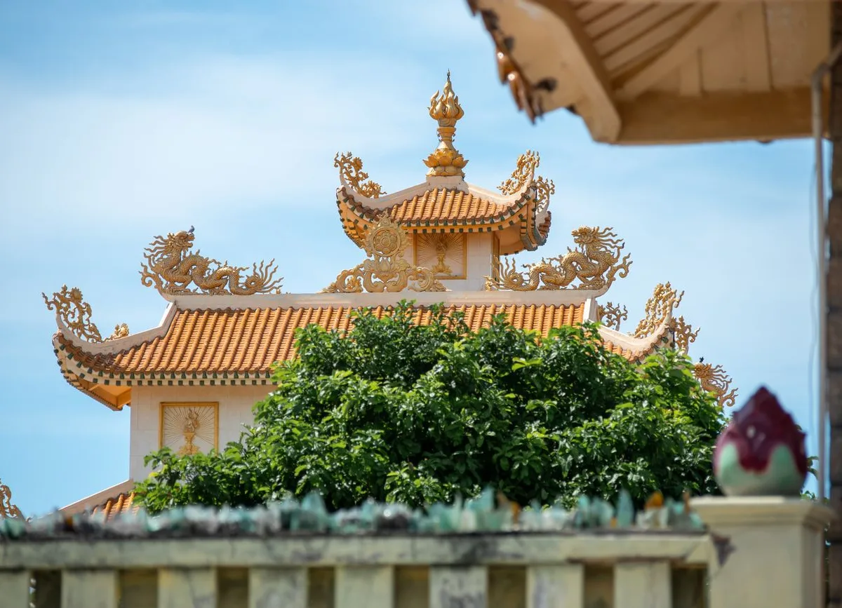 Chi tiết đầu đao và ngói mũi hài trên mái