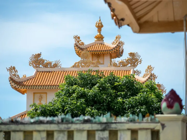 Chi tiết đầu đao và ngói mũi hài trên mái
